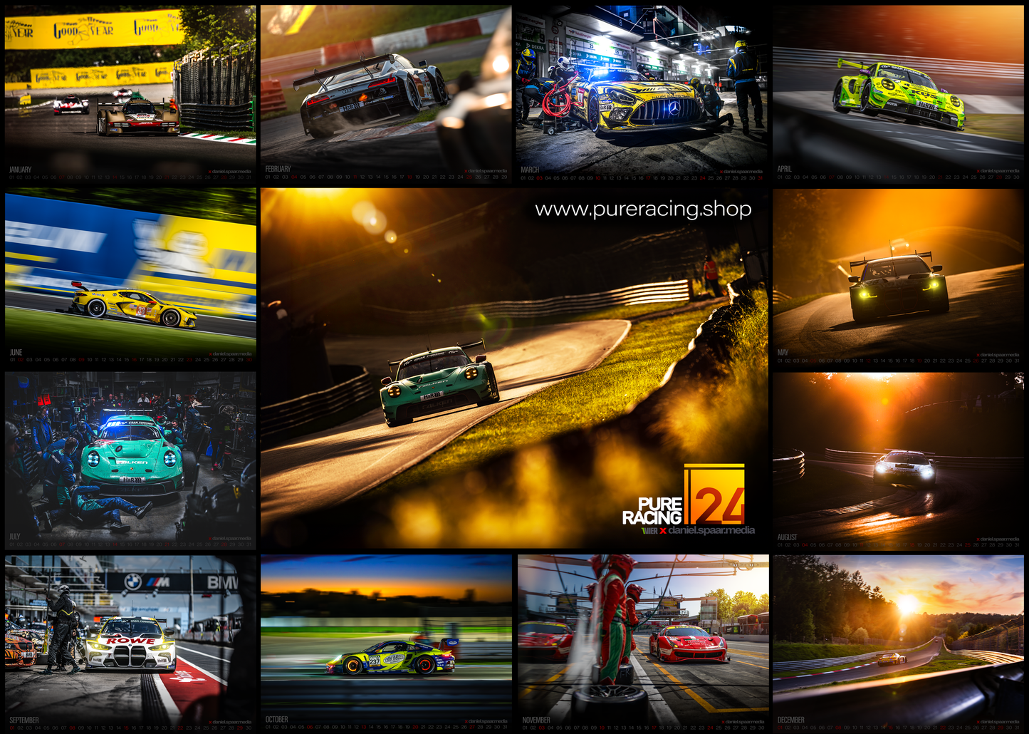 PURE RACING.2024 XXL wall calendar